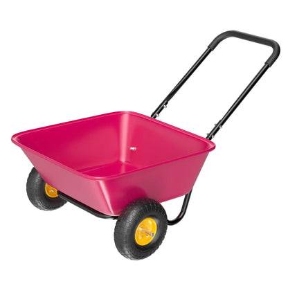 Wheelbarrow, Plastic and Steel Wheel Barrel, Garden Cart for Lawn