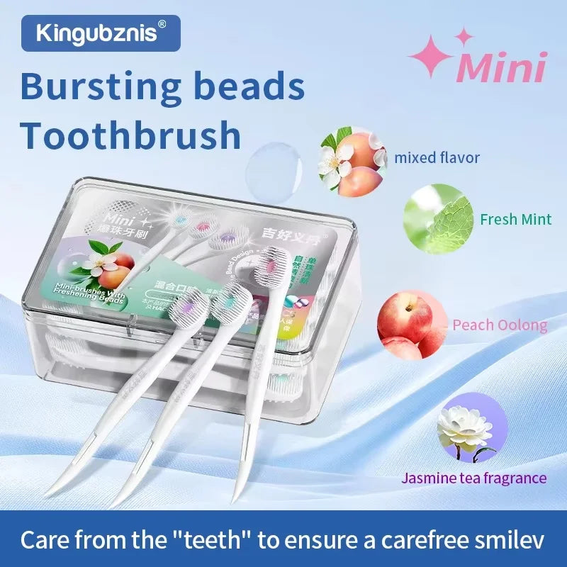 20pcs/box Portable 4-in-1 Toothbrush Toothpick Tongue Scraper for Travel Oral Cleaning Disposable Toothbrush