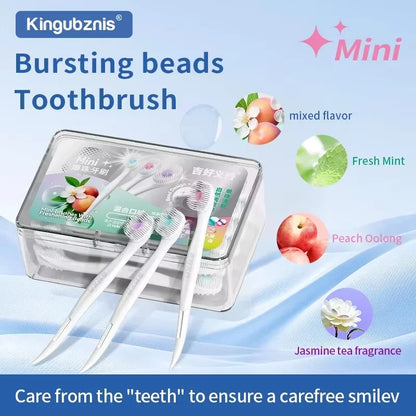 20pcs/box Portable 4-in-1 Toothbrush Toothpick Tongue Scraper for Travel Oral Cleaning Disposable Toothbrush