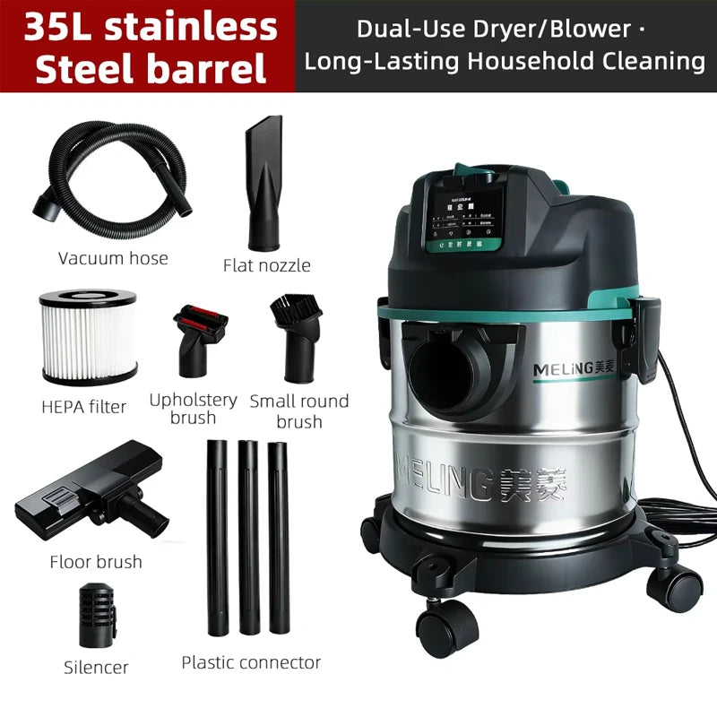 High-Power Vacuum Cleaner for Car Home Commercial Use Wet And Dry Large Shop Vacuum Bucket