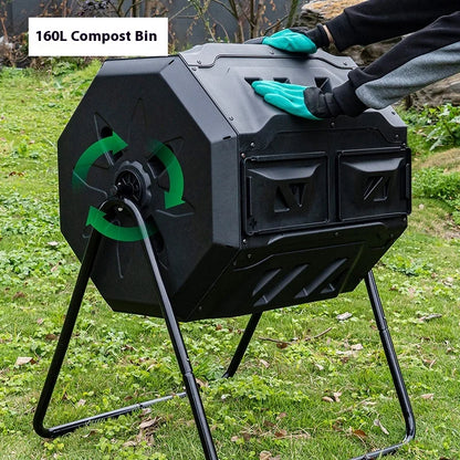 Courtyard Composting 300L Bin Garden Large Capacity Fermentation Tank Box Outdoor Tipping Bucket Barrel