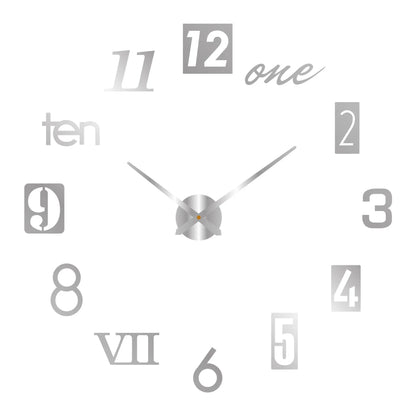 Large 3D Wall Clock Luminous Classic Wall DIY Digital Wall Stickers