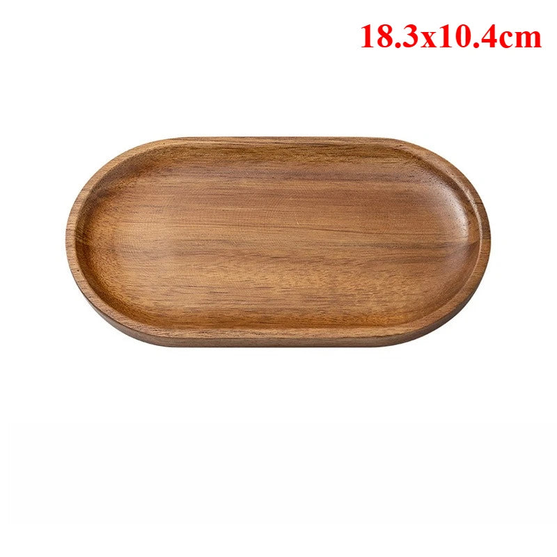 Creative Wooden Serving Tray - Multi-Functional Coffee Coaster & Plate,