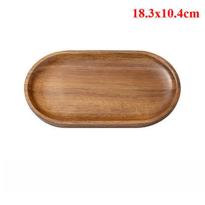 Creative Wooden Serving Tray - Multi-Functional Coffee Coaster & Plate,