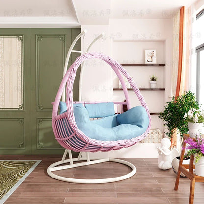 Hanging basket rattan courtyard double swing lazy chair