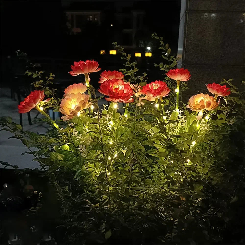Solar Garden Light Snow Lotus Flower Lawn Lamp for Yard Patio Flower