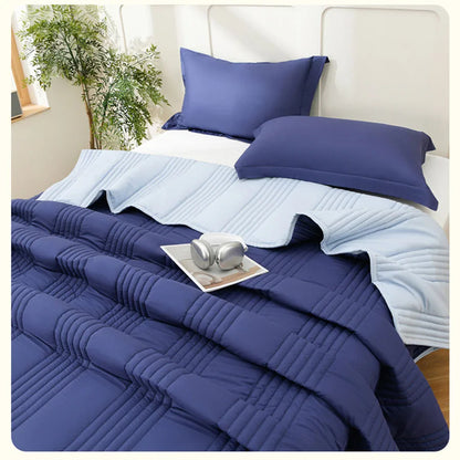 Lightweight Quilted Summer Blanket for Bed Double Sided Soft Breathable