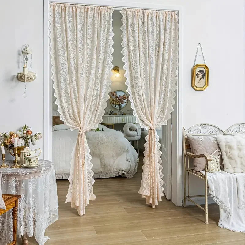 1pc elegant phoenix tail lace chiffon curtain.
