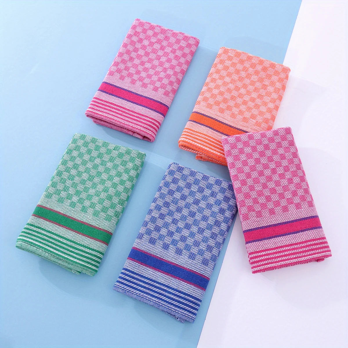 5pcs Kitchen Dish Towel Set, Large Rectangular Cleaning Cloths for Washing and Drying.