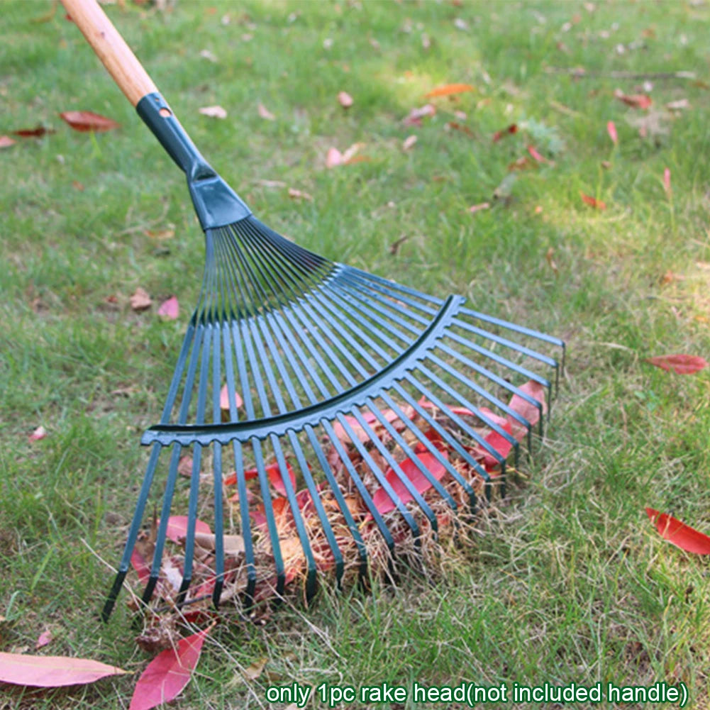 1Pc Garden Leaf Rake Grass Farming Rake Durable Iron Potting 22-tooth Garden Rake for Gardeners and Landscapers