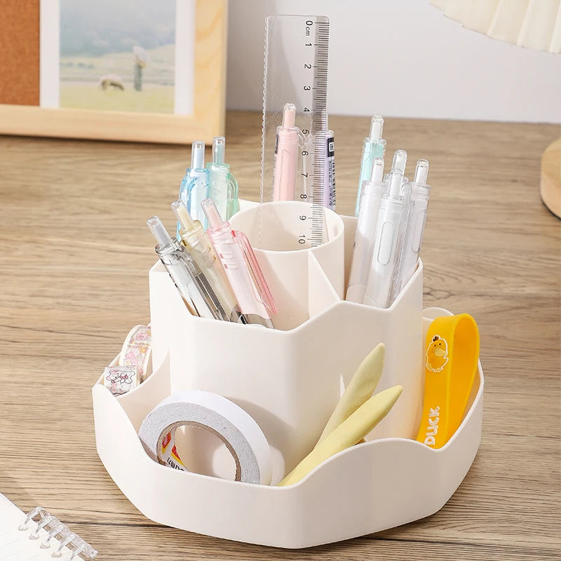 Large Capacity Plastic Rotating Pen Holder Storage