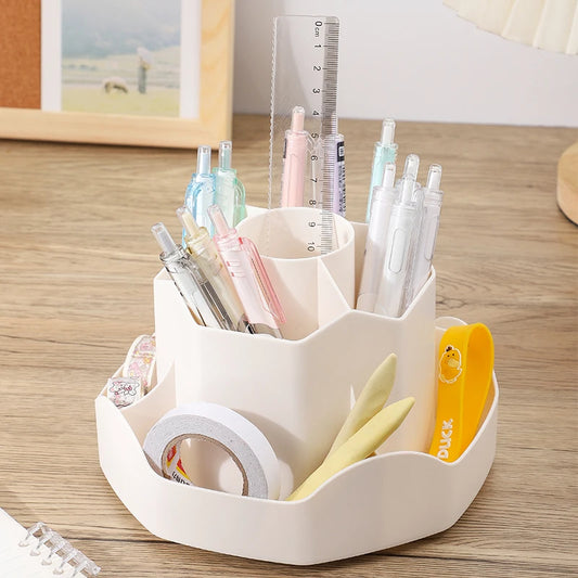 Large Capacity Plastic Rotating Pen Holder Storage