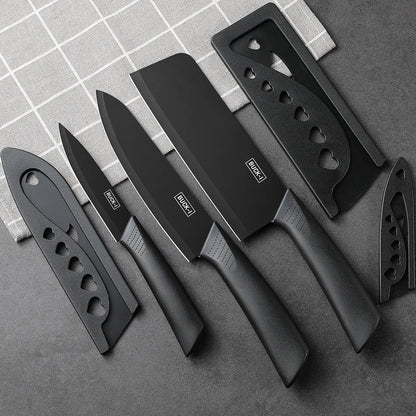 3-5PCS black stainless steel kitchen knife set, including a full set for kitchen chef's