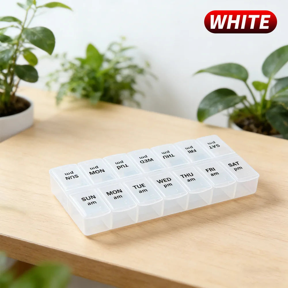 14 Compartments Independent Pill Case Portable Medicine