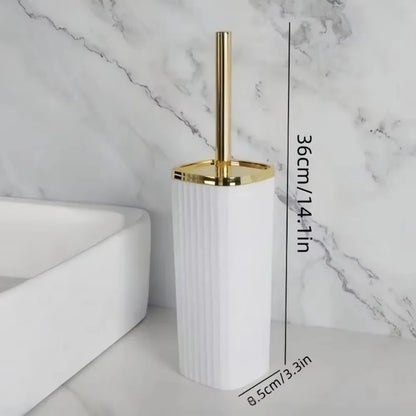 Professional Toilet Brush Set with Adjustable Height Handle Rotating Compact Stand