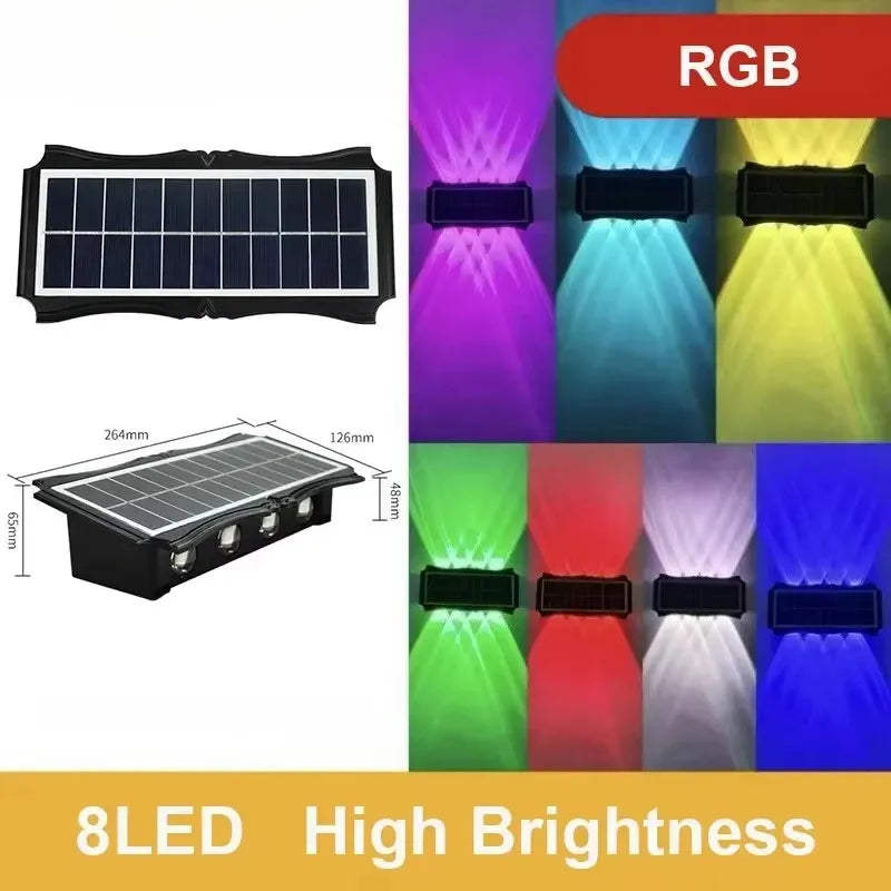 Solar Wall Lamp Outdoor LED Light Waterproof Up And Down Luminous Lighting Balcony Yard