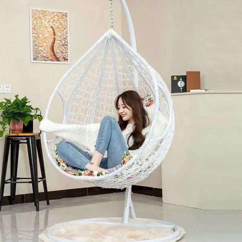 Hanging basket rattan courtyard double swing lazy chair