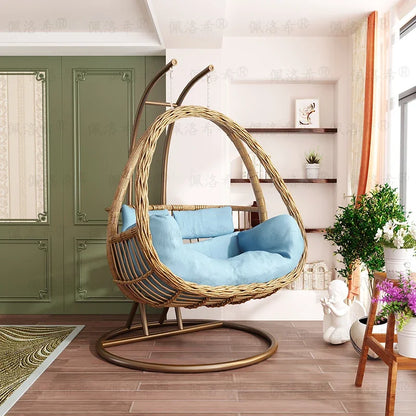 Hanging basket rattan courtyard double swing lazy chair
