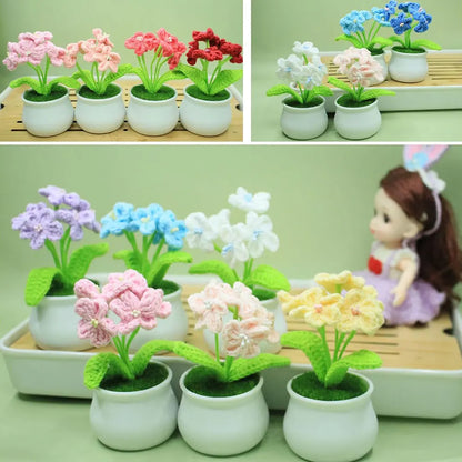 Hand-knitted Sunflower Tulip Crochet Flowers Potting
