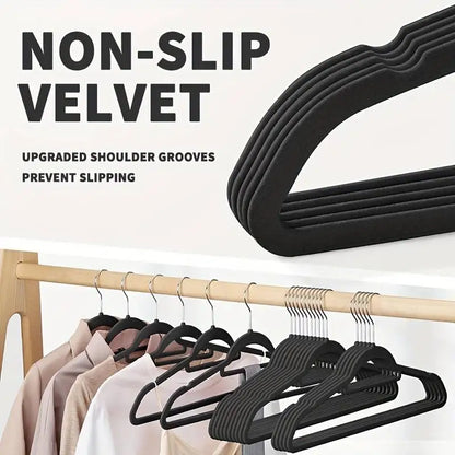 10/20/50 Pack Premium Velvet Hangers, Non-Slip Flocked Felt Hangers