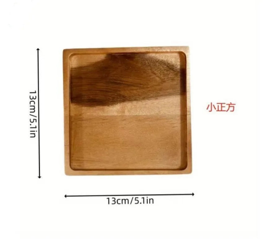 Japanese solid wood fruit plate multi-size high-value snack plate