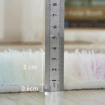 Bedroom Carpet Soft Decoration White Fluffy Large Kids Bedside Rugs