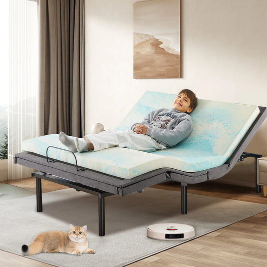 Electric Queen Size Bed Ergonomic Adjustable Bed Frame with Wireless Remote Zero Gravity Bed with 2 USB Ports