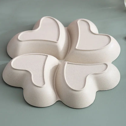 4-grid Fruit Plate Tray Heart Shaped Creative Plates