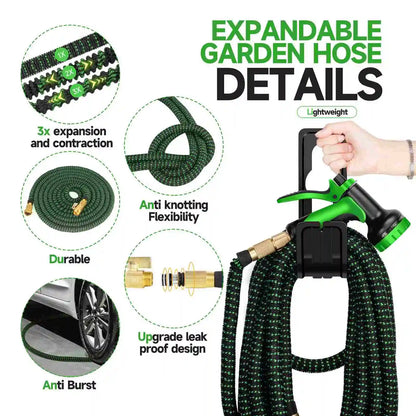25/50/75/100/150ft Expandable Water Hose Flexible Magic Garden Hose 10 Pattern Sprayer Nozzle For Pet Cleaning Watering