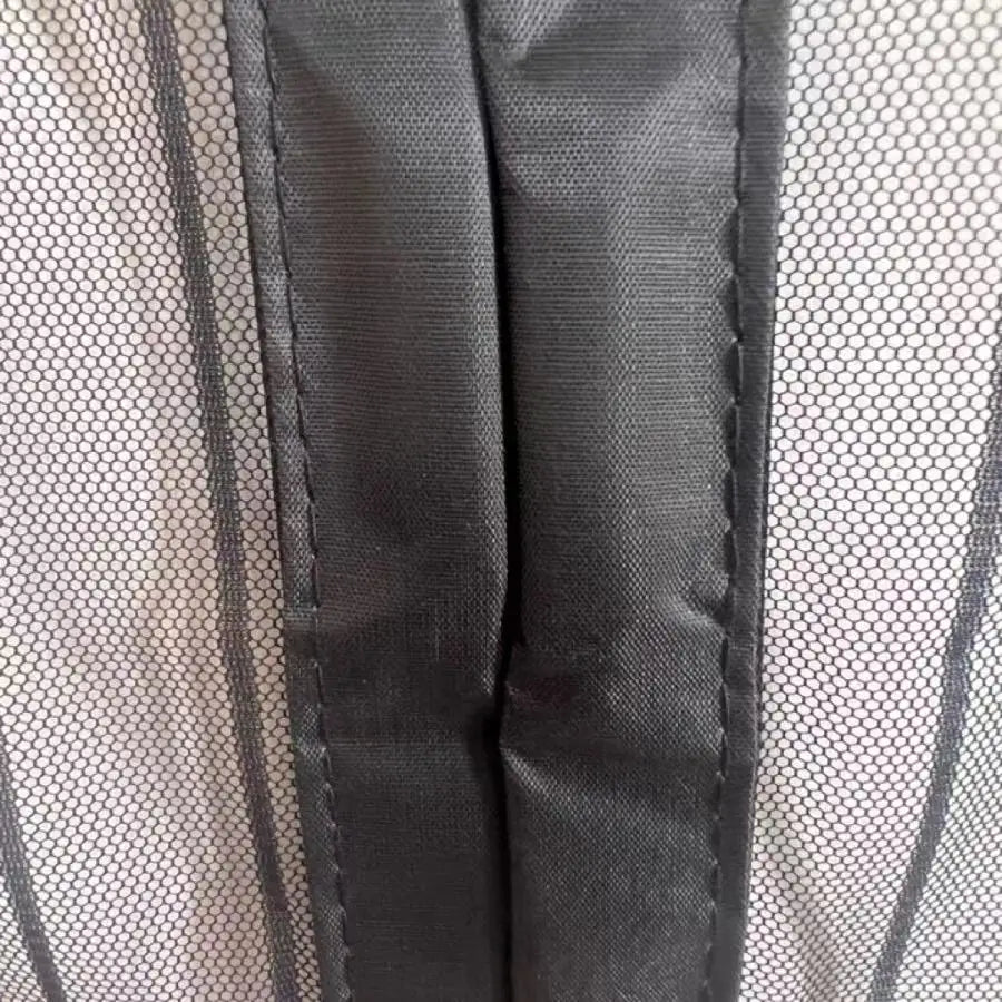 Extra Large Summer Black Striped Magnetic Screen Door Mesh Curtain