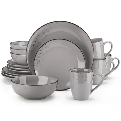 Navia Grey Ceramic Stoneware Dinnerware Set