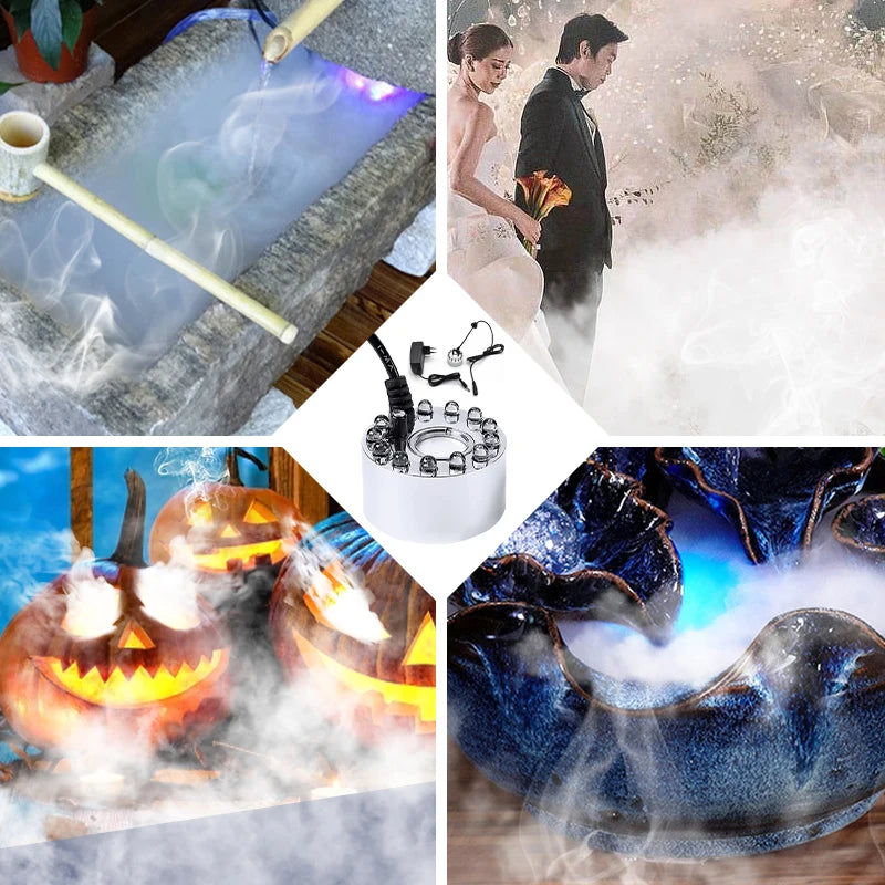 Mini LED Pumpkin Light Fogger Water Fountain Pond Fog Machine