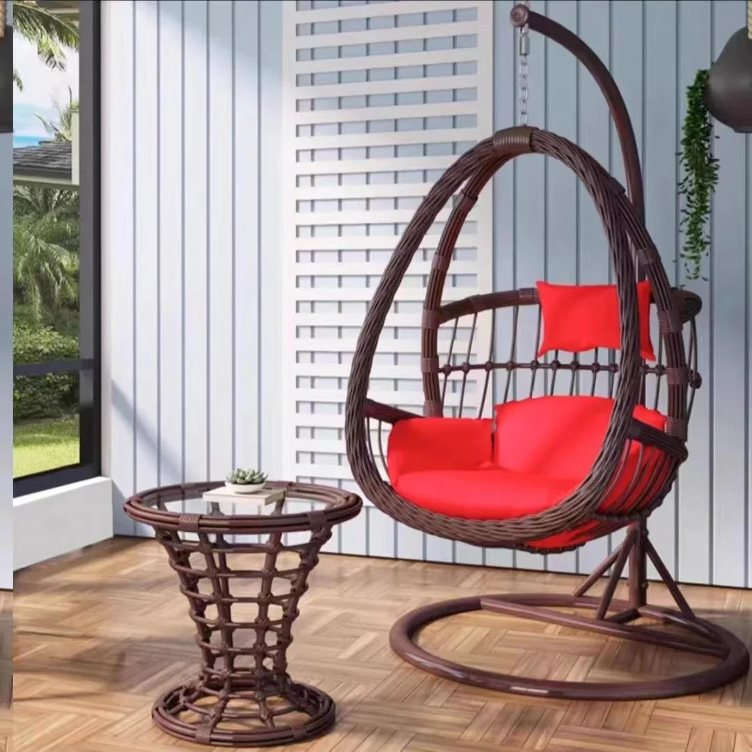 Hanging basket rattan courtyard double swing lazy chair