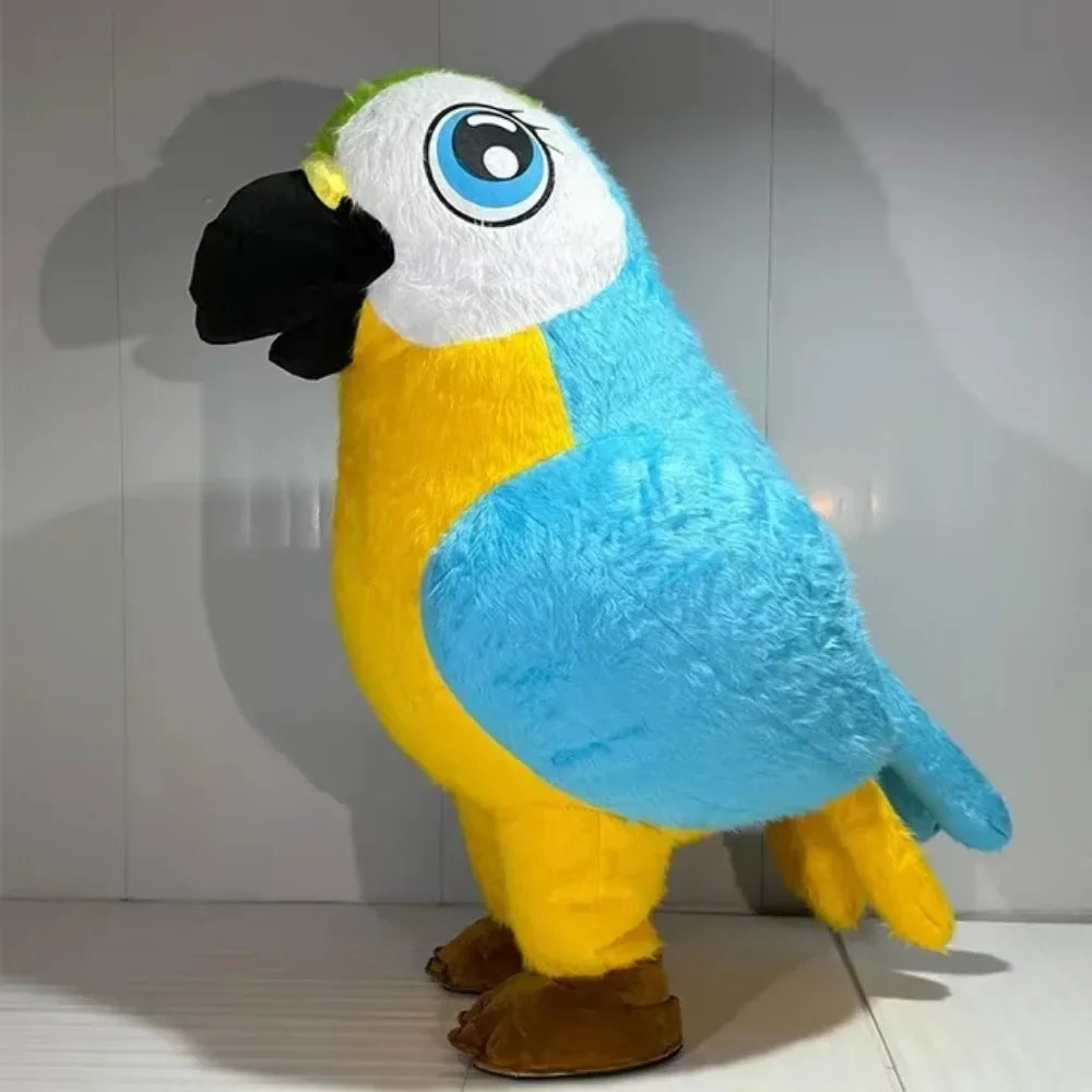 Inflatable Parrot Mascot Costume Adults Cartoon Doll Halloween Carnival Animal Cosplay Party