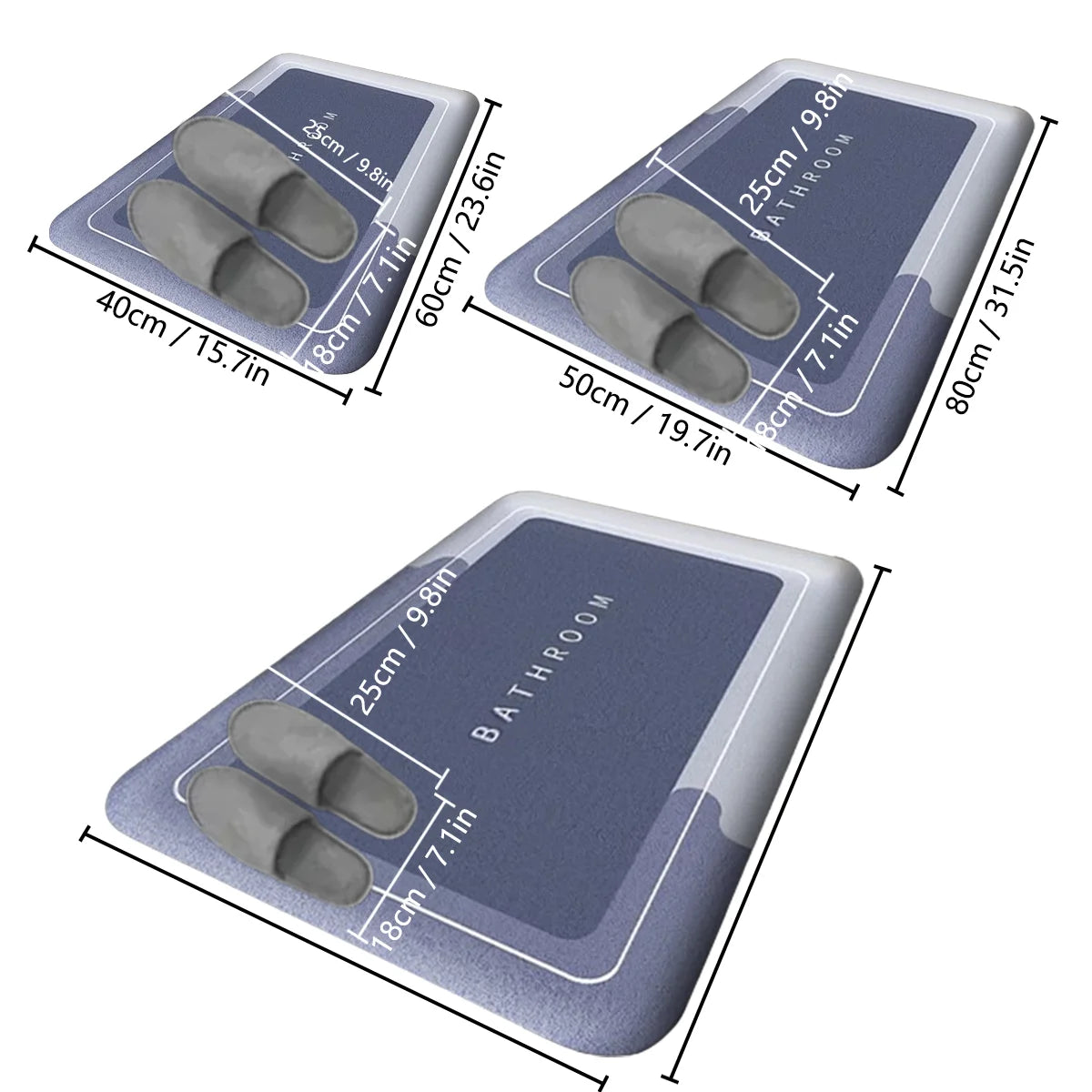 Thick bathroom absorbent mat simple door dirt-resistant, quick-drying non-slip entry mat