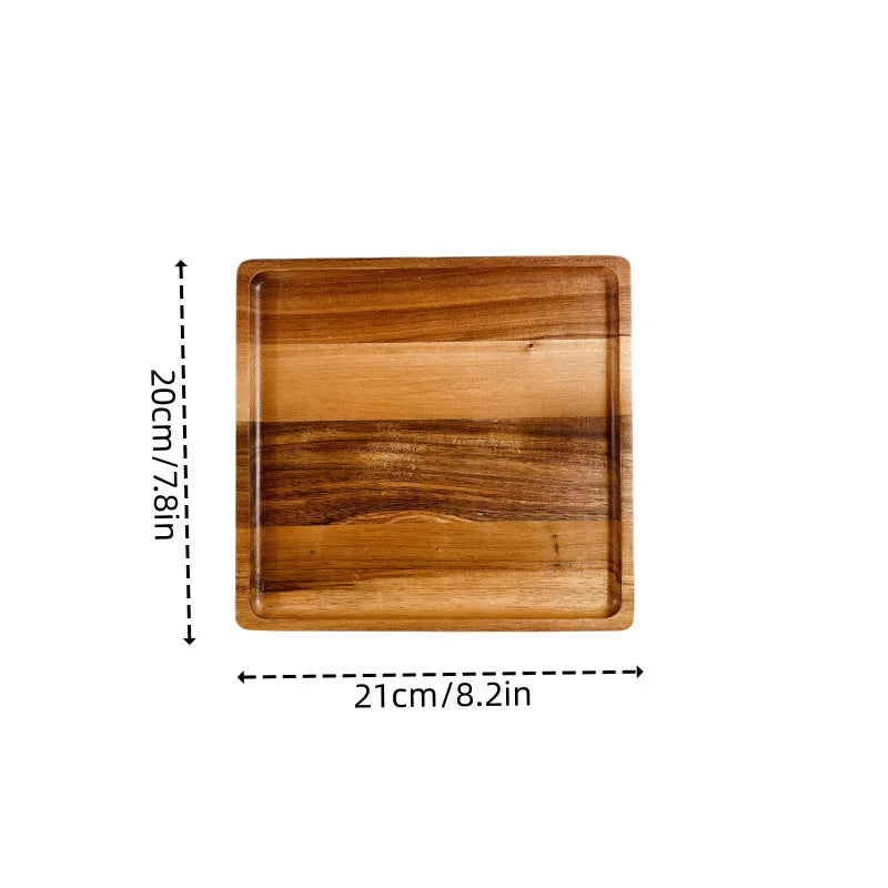 Japanese solid wood fruit plate multi-size high-value snack plate