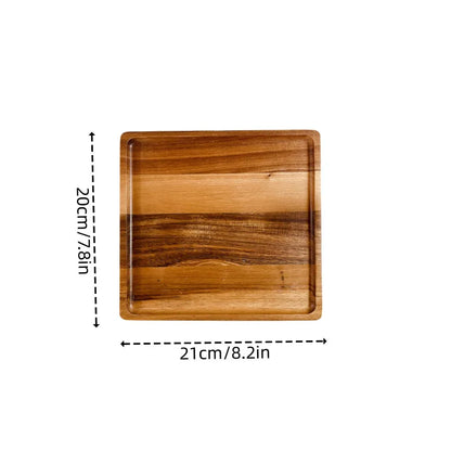 Japanese solid wood fruit plate multi-size high-value snack plate