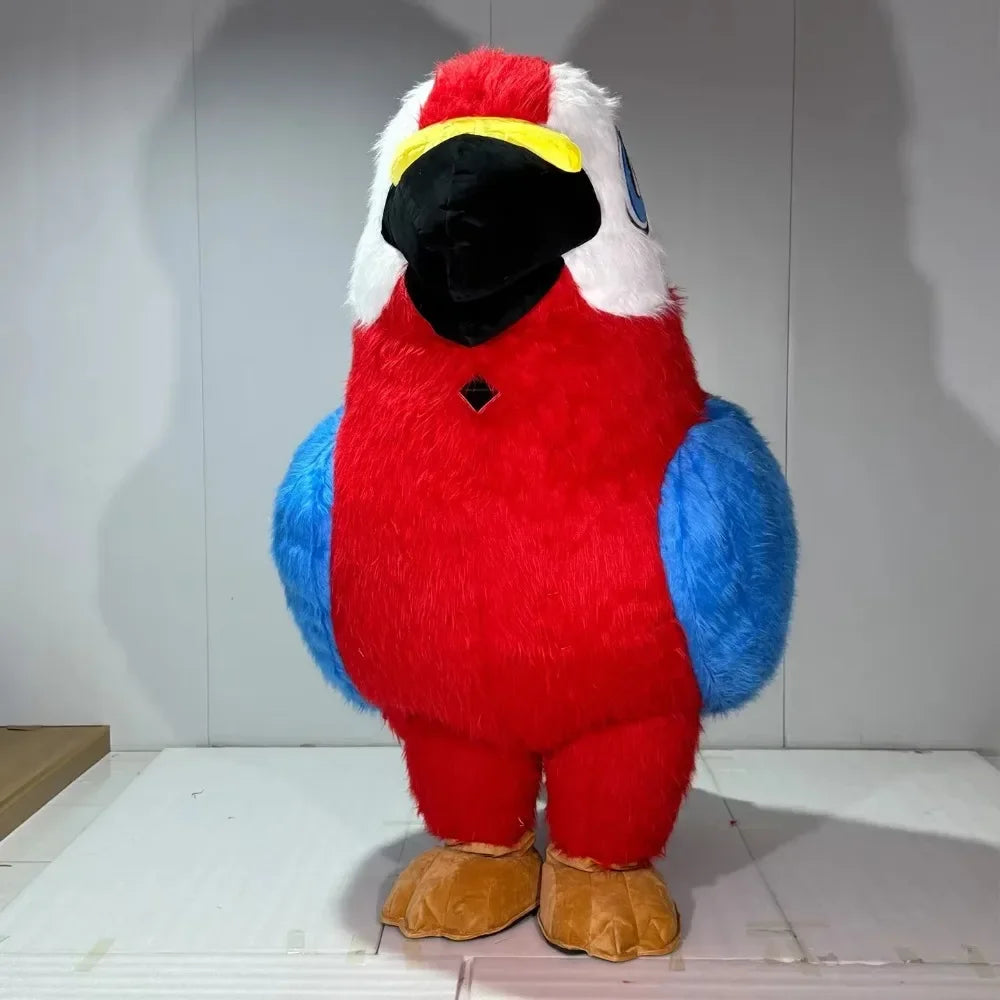 Inflatable Parrot Mascot Costume Adults Cartoon Doll Halloween Carnival Animal Cosplay Party