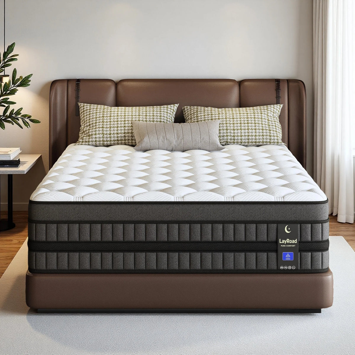 Hybrid Mattress 12/14-Inch Medium Firm Gel Memory Foam with Pocketed Springs Boxed - Comfortable Mattress
