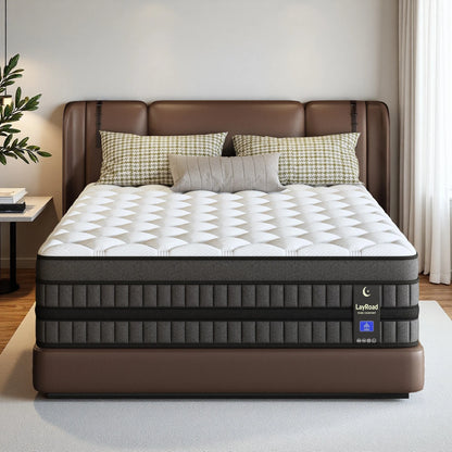 Hybrid Mattress 12/14-Inch Medium Firm Gel Memory Foam with Pocketed Springs Boxed - Comfortable Mattress