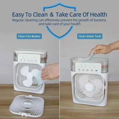 3 In 1 New Fan Air Conditioner Household Small Air Cooler LED Night Light Portable Humidifier