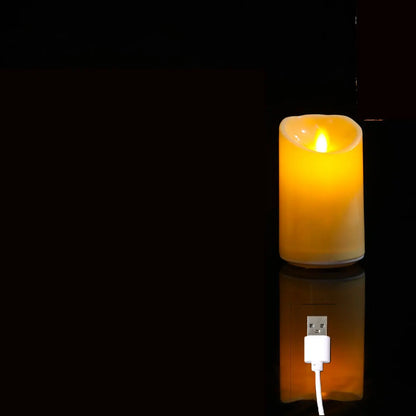 Flameless LED Rechargeable Candles with Dancing Flame Pillar Candles