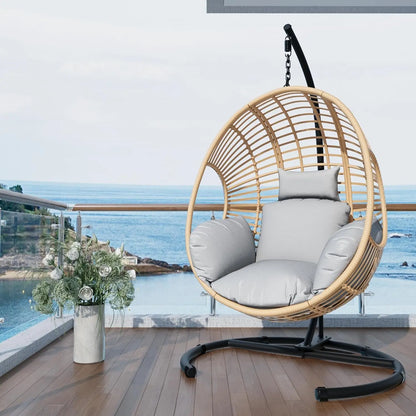 Oversized Leisure Hanging Hammock Egg Chair with Stand indoor or outdoor