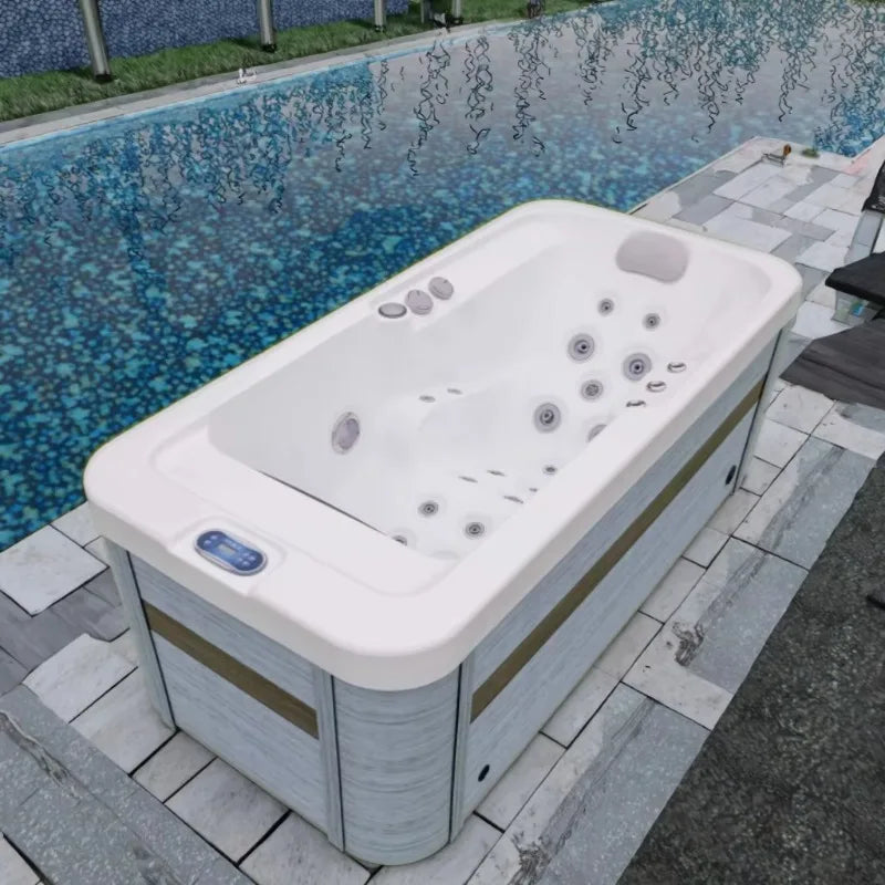 Spa Pool Hot Tub Hydraulic Massage Function Outdoor White Modern Relaxation