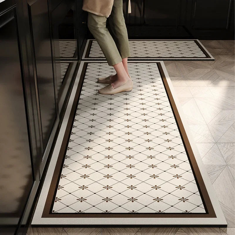 Kitchen Floor Rug Diatomite Anti-Slip Oil-Proof Water-Absorbing, Dirt-Resistant