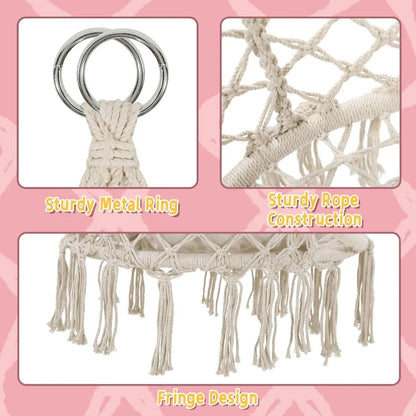 Hanging Swing Chair with Thick Cushion for Bedroom and Porch