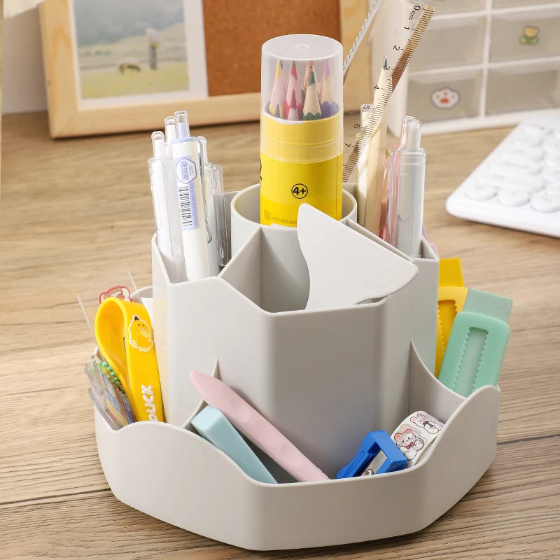 Large Capacity Plastic Rotating Pen Holder Storage