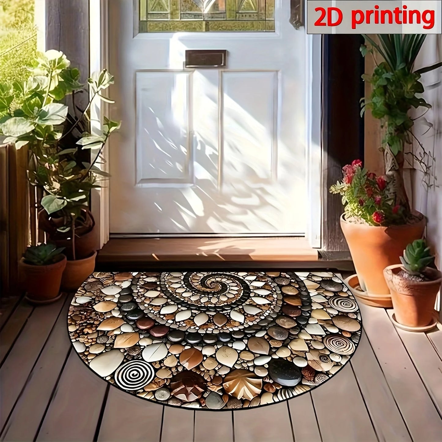 Welcome mat shell pattern non-slip and easy to maintain, perfect for indoor