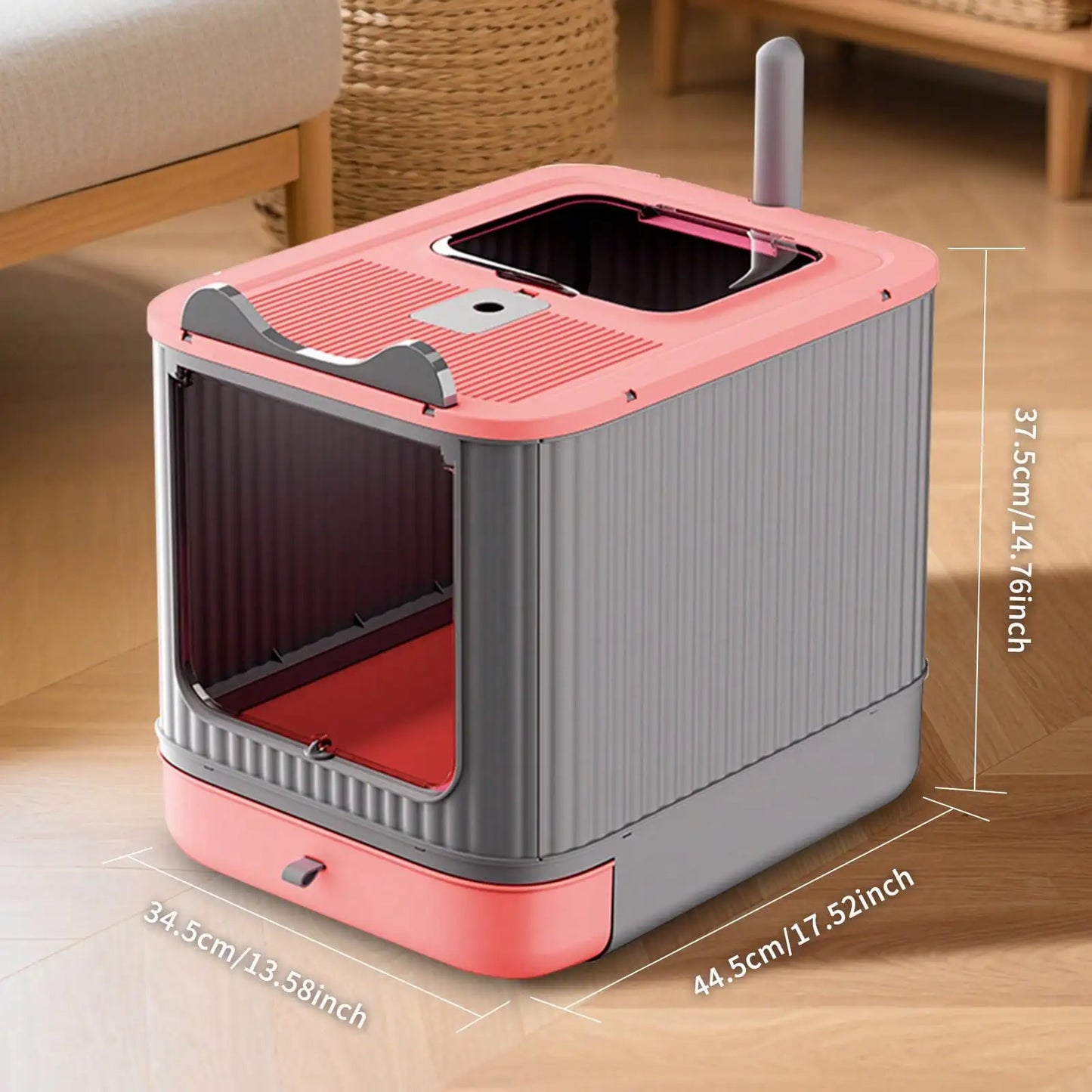 Foldable Cat Litter Box, Fully Enclosed Litter Box with Lid, Covered Enclosure with Scoop, Odor Control, Easy to Clean