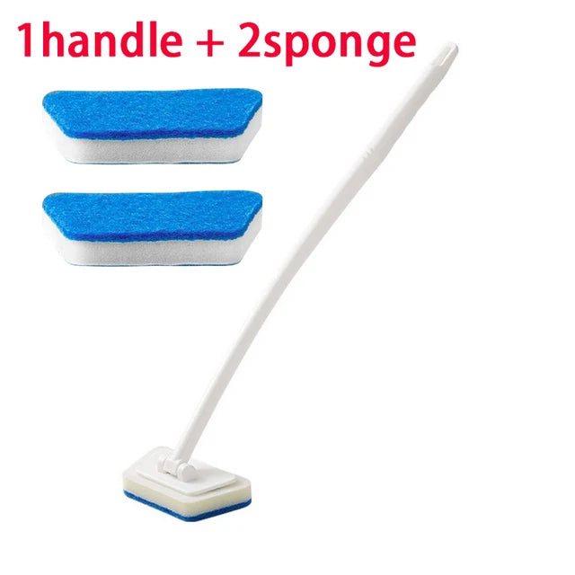 Bathroom Sponge Cleaning Brush Multi-Functional Tool Long Handle Removable Brush